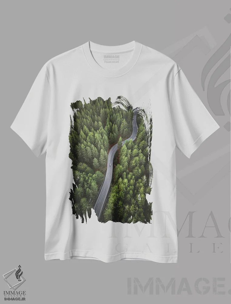 تیشرت سفید طرح دار جاده مارپیچ، عکاسی هوایی اثر آندریا کاروزو | immage.ir