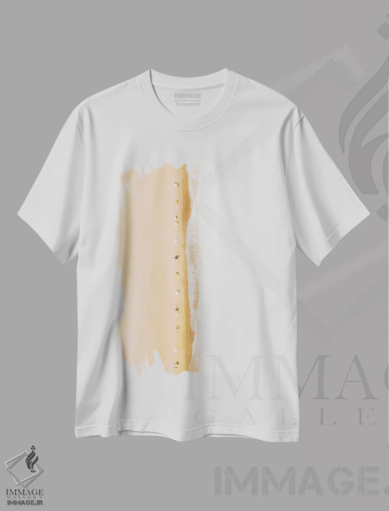 تیشرت سفید طرح دار شن نرم، سواحل از نمای بالا اثر آندریا کاروزو | فروشگاه ایماژ