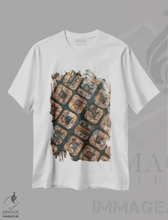 تیشرت سفید طرح دار مکعب ها، عکاسی هوایی اثر آندریا کاروزو | immage.ir
