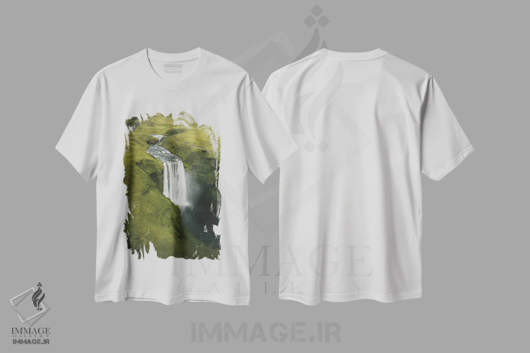 تیشرت سفید طرح دار دیوار آبی، عکاسی هنری فاخر اثر آندریا کاروزو | immage.ir