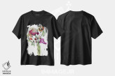 تیشرت مشکی طرح دار دسته گل گل های وحشی، آبستره اثر کایِنا بلانکا | immage.ir