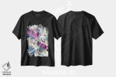 تیشرت مشکی طرح دار گل های وحشی، دکور معاصر اثر کایِنا بلانکا | فروشگاه ایماژ