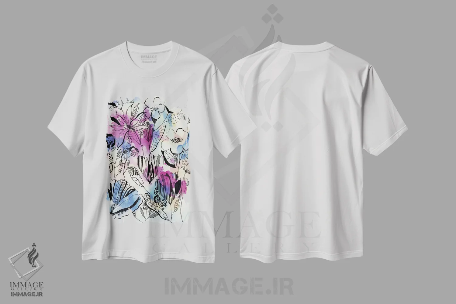 تیشرت سفید طرح دار گل های وحشی، دکور معاصر اثر کایِنا بلانکا | immage.ir