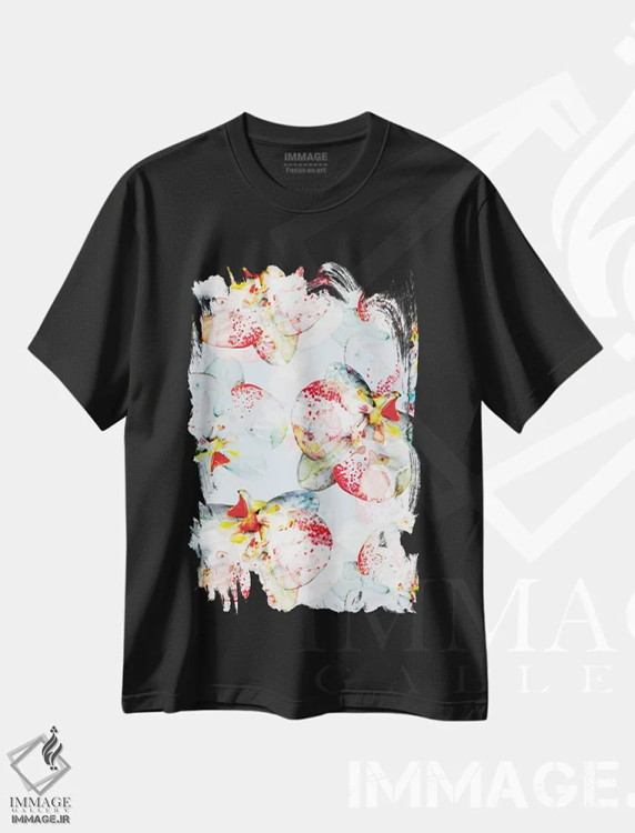 تیشرت مشکی طرح دار شکوفهٔ زودهنگام، دکور معاصر اثر کایِنا بلانکا | immage.ir