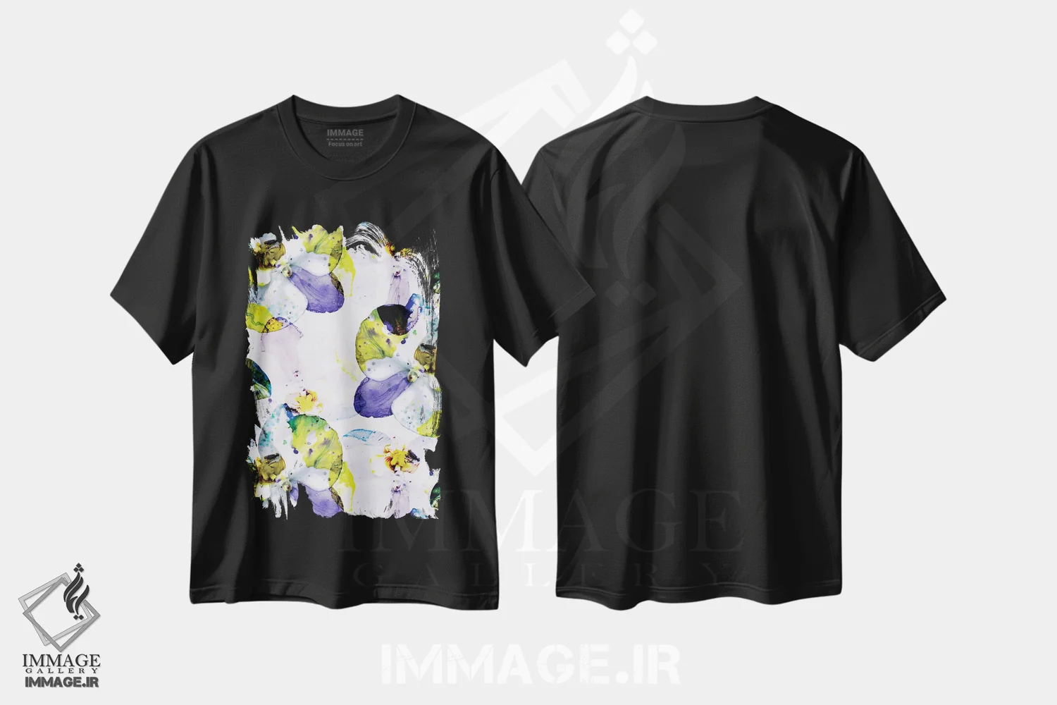 تیشرت مشکی طرح دار شکوفهٔ زودهنگام، دکور معاصر اثر کایِنا بلانکا | فروشگاه ایماژ