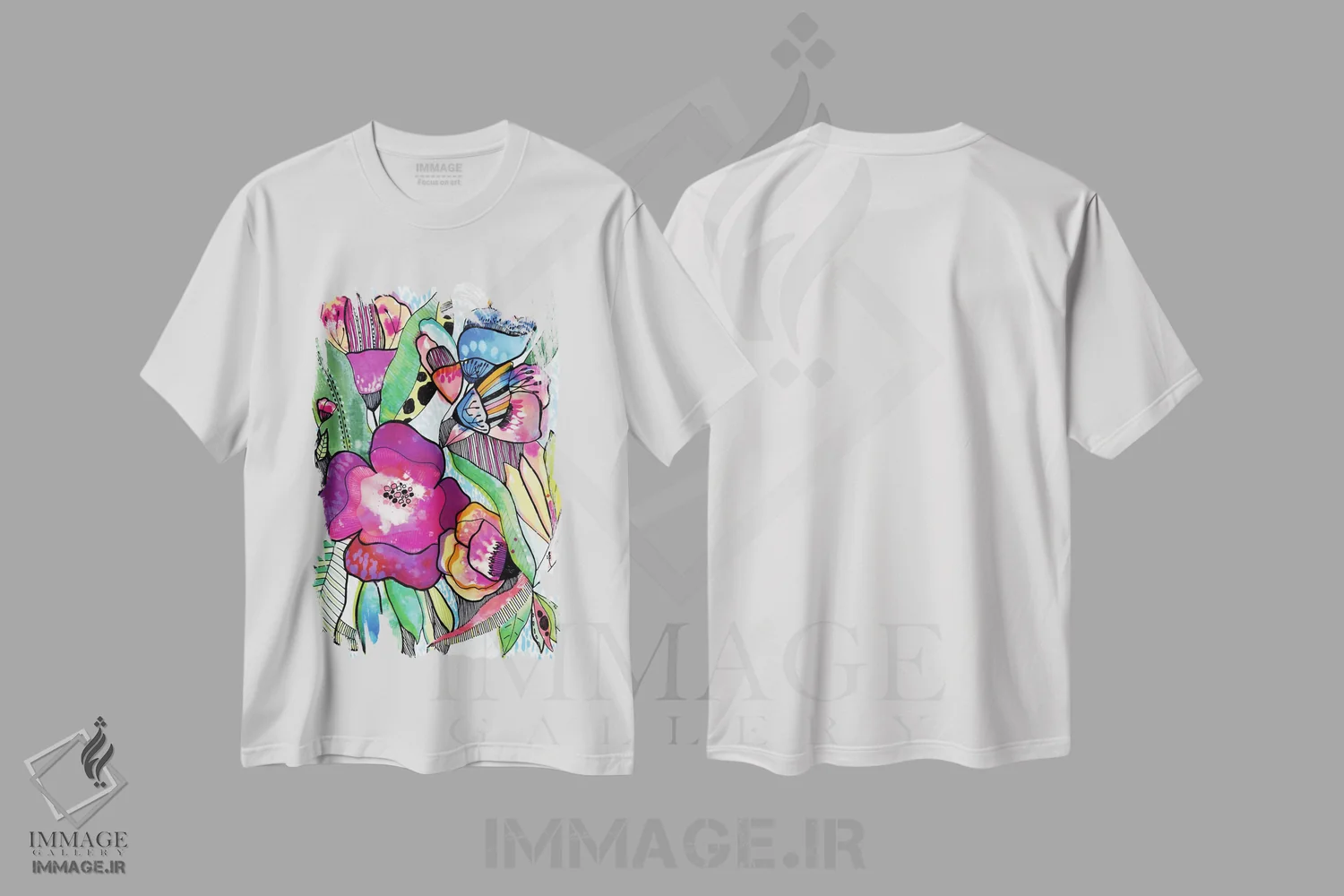 تیشرت سفید طرح دار رویای گل، دکور معاصر اثر کایِنا بلانکا | immage.ir