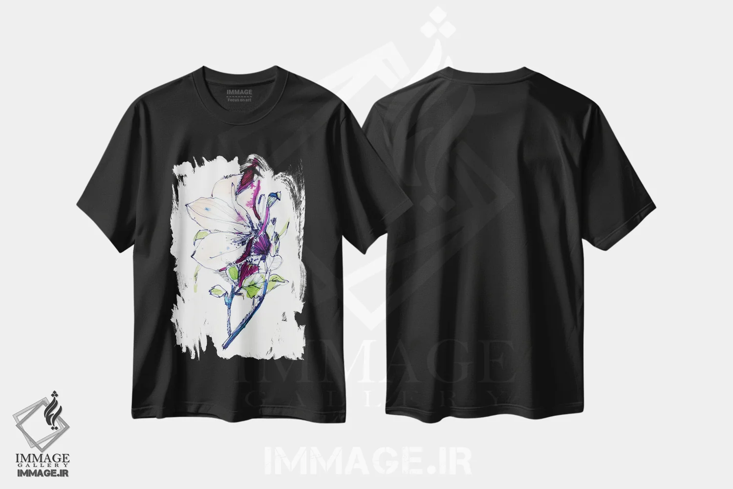 تیشرت مشکی طرح دار طرح گل، دکور معاصر اثر کایِنا بلانکا | immage.ir