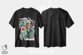 تیشرت مشکی طرح دار باغ گیاهان دارویی، آبستره اثر کایِنا بلانکا | فروشگاه ایماژ