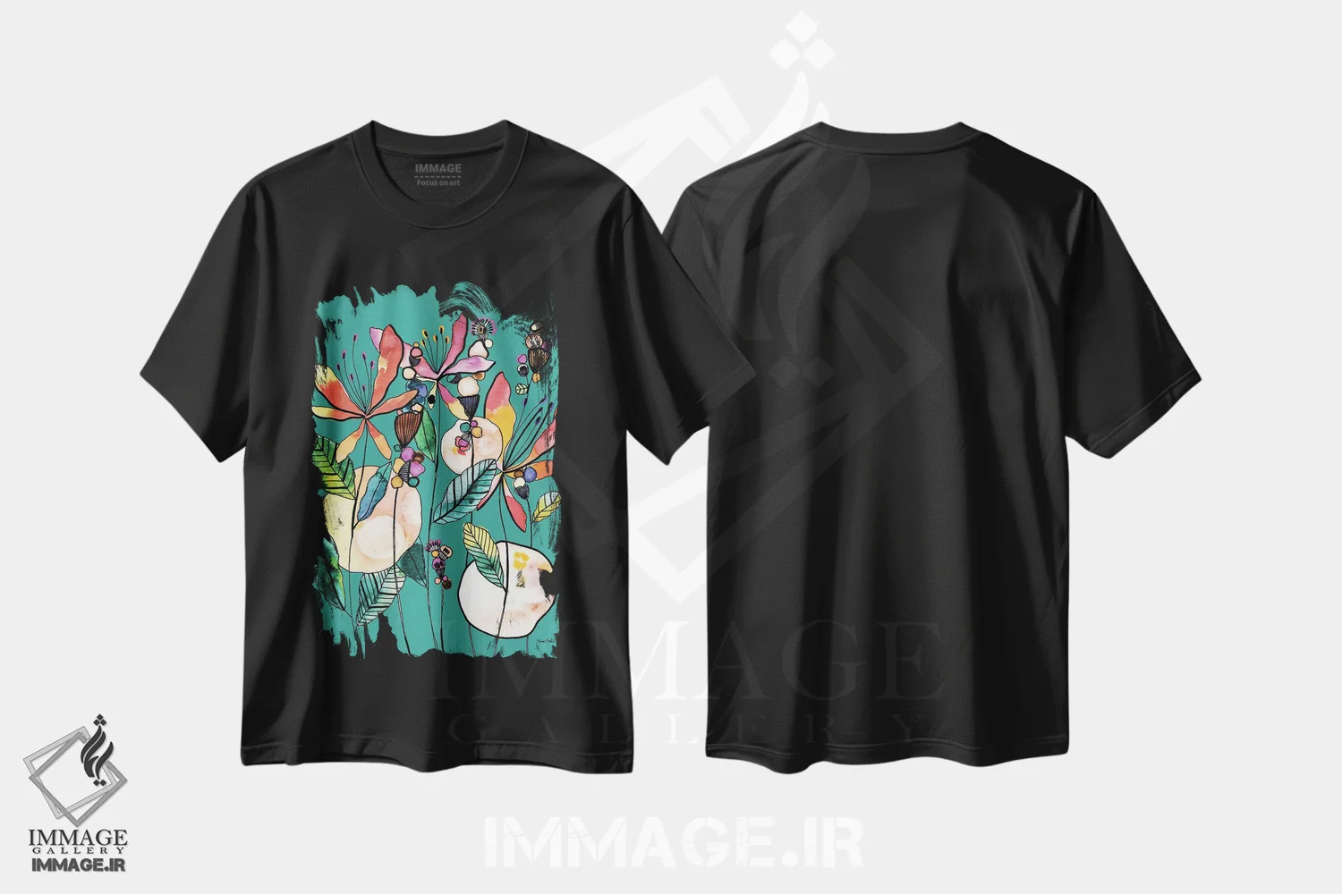 تیشرت مشکی طرح دار پروانه های بیابانی، دکور بوهمی اثر کایِنا بلانکا | immage.ir