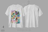 تیشرت سفید طرح دار باغ نئونی، دکور بوهمی اثر کایِنا بلانکا | immage.ir