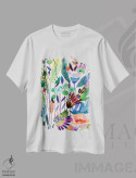 تیشرت سفید طرح دار فرنلس، دکور بوهمی اثر کایِنا بلانکا | immage.ir