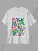 تیشرت سفید طرح دار رشد، دکور بوهمی اثر کایِنا بلانکا | فروشگاه ایماژ