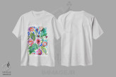 تیشرت سفید طرح دار رشد، دکور بوهمی اثر کایِنا بلانکا | فروشگاه ایماژ