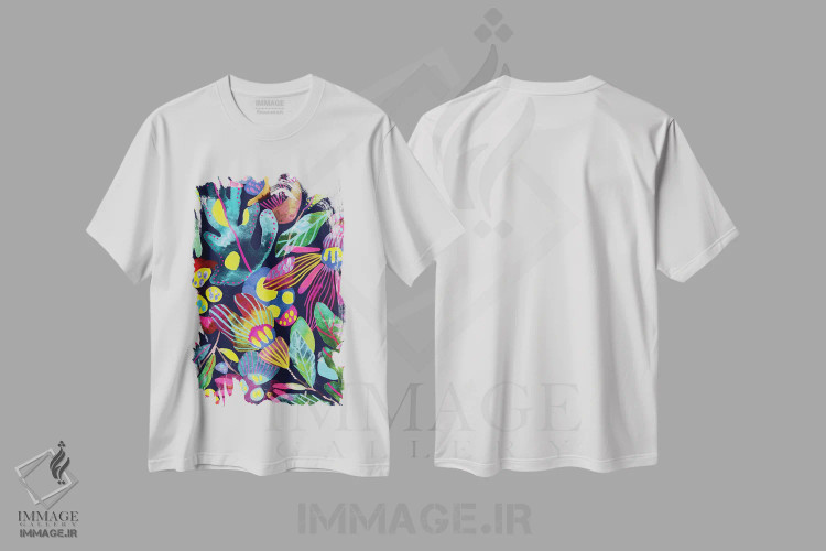 تیشرت سفید طرح دار در شب، دکور بوهمی اثر کایِنا بلانکا | فروشگاه ایماژ