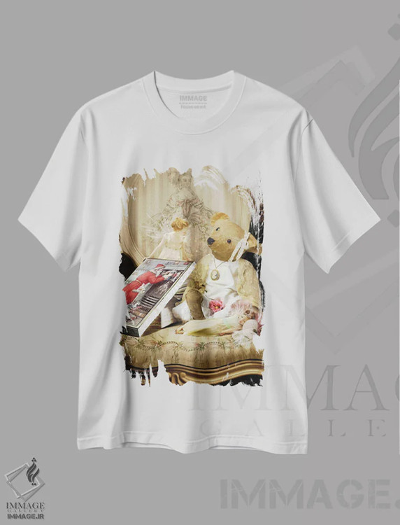 تیشرت سفید طرح دار کریسمس خرس وار شاد، هنر دیجیتال اثر شارلوت بیرد | immage.ir