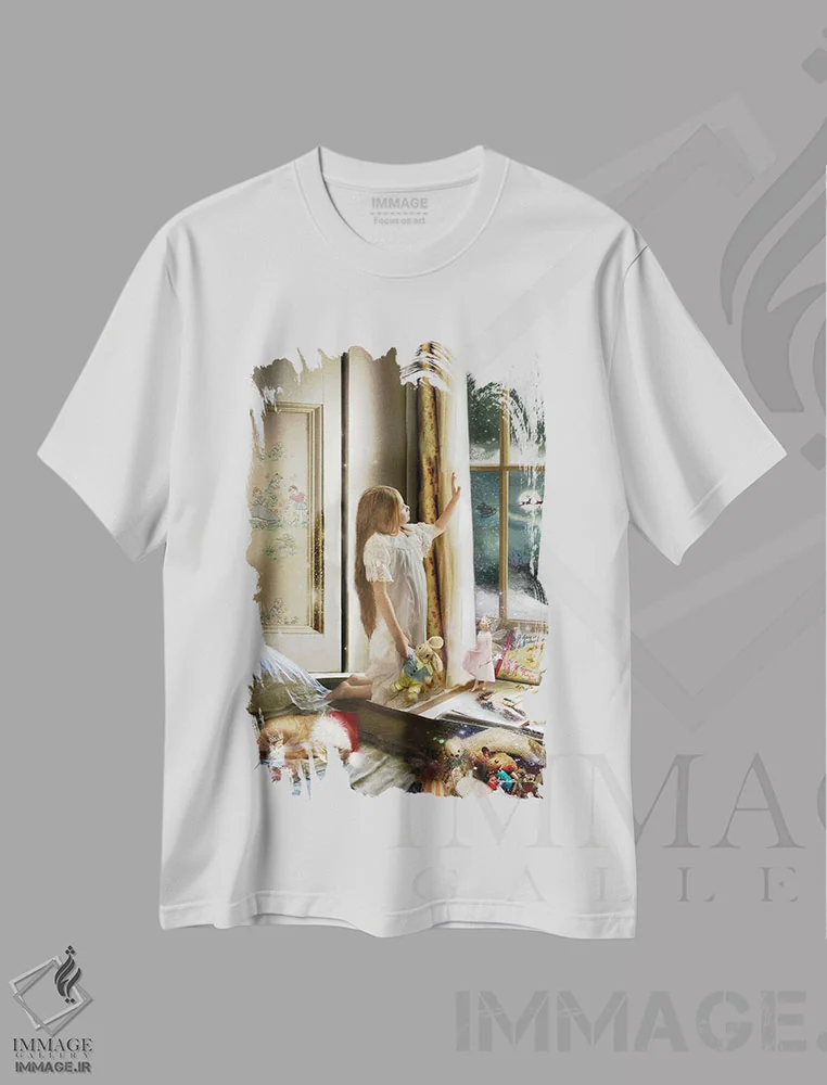 تیشرت سفید طرح دار جادوی کریسمس، هنر دیجیتال اثر شارلوت بیرد | immage.ir