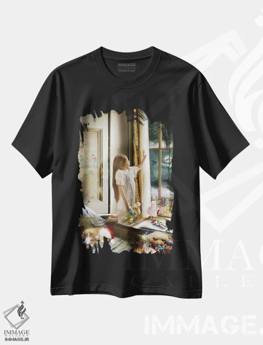 تیشرت مشکی طرح دار جادوی کریسمس، هنر دیجیتال اثر شارلوت بیرد | فروشگاه ایماژ