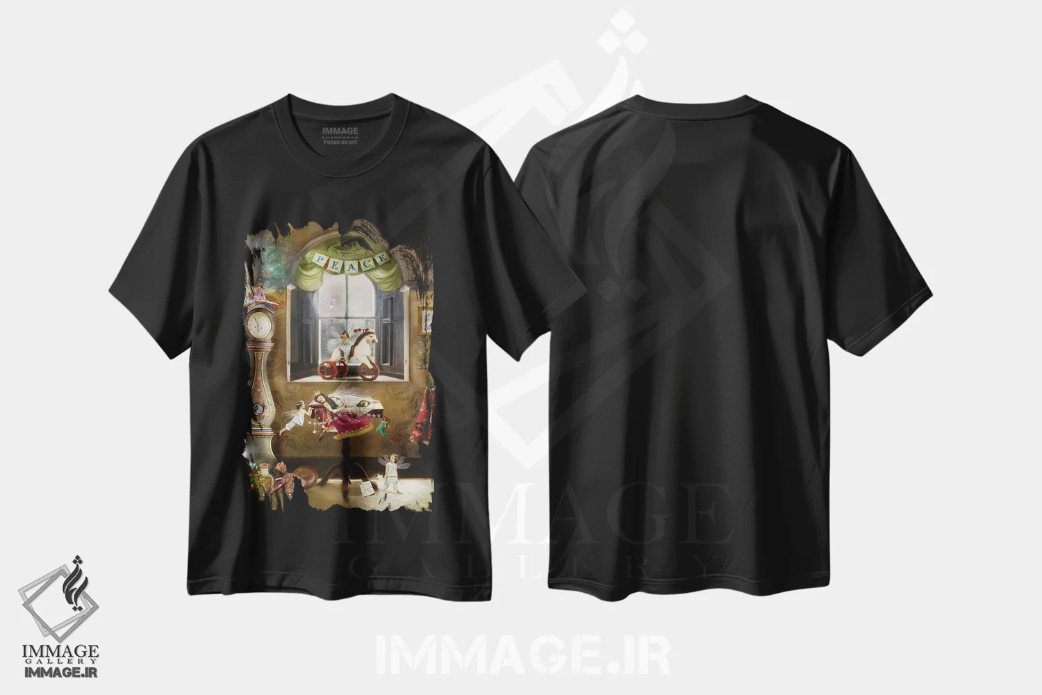 تیشرت مشکی طرح دار صبح کریسمس، هنر دیجیتال اثر شارلوت بیرد | immage.ir