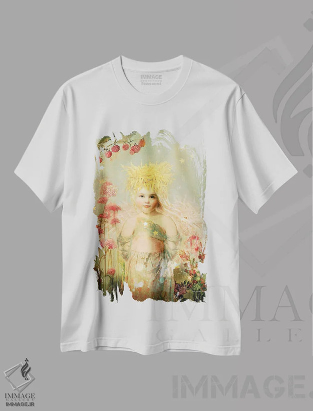 تیشرت سفید طرح دار دشت رویاها، هنر دیجیتال اثر شارلوت بیرد | فروشگاه ایماژ