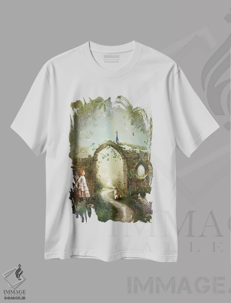 تیشرت سفید طرح دار شجاع باش، کنجکاو باش، هنر دیجیتال اثر شارلوت بیرد | immage.ir