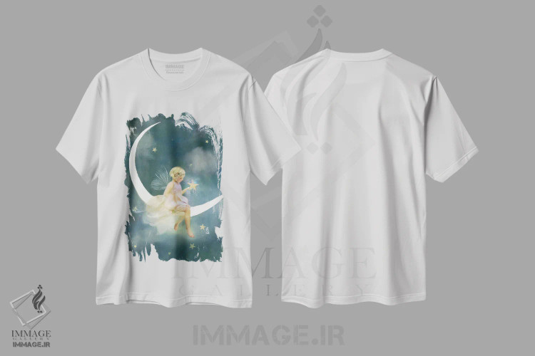 تیشرت سفید طرح دار پری رؤیاها و آرزوها، هنر دیجیتال اثر شارلوت بیرد | فروشگاه ایماژ