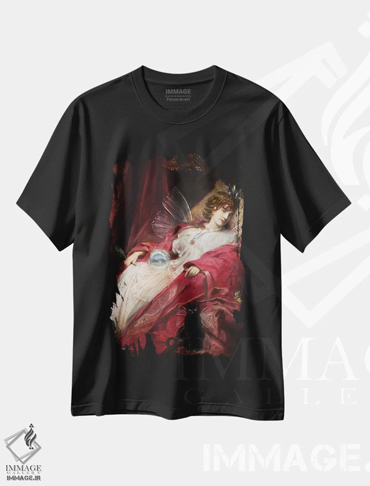 تیشرت مشکی طرح دار مورگان لو فی، هنر دیجیتال اثر شارلوت بیرد | immage.ir