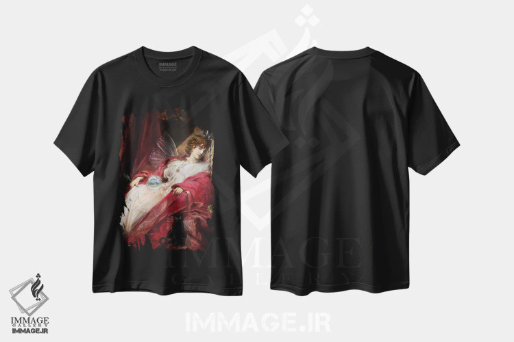 تیشرت مشکی طرح دار مورگان لو فی، هنر دیجیتال اثر شارلوت بیرد | immage.ir