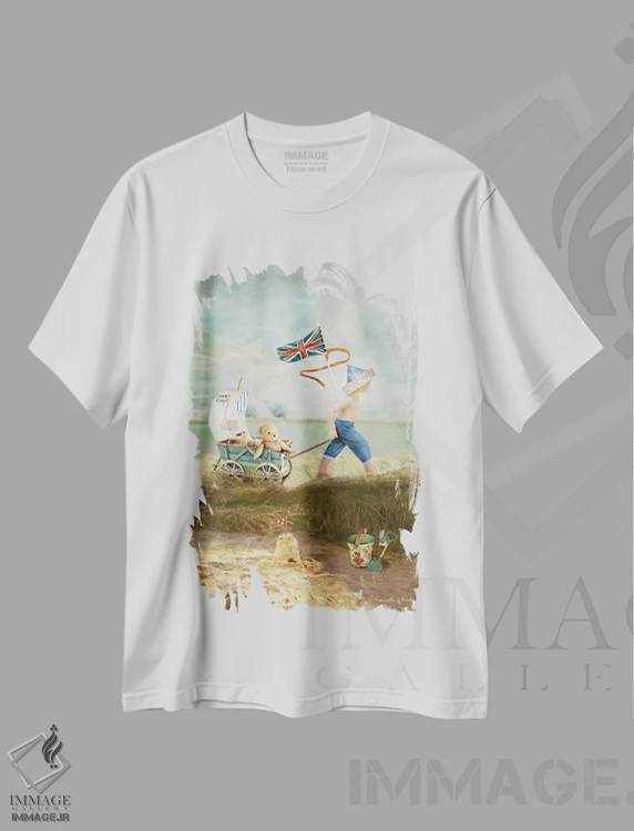 تیشرت سفید طرح دار ماجراهای ساحل جنوبی، هنر دیجیتال اثر شارلوت بیرد | فروشگاه ایماژ