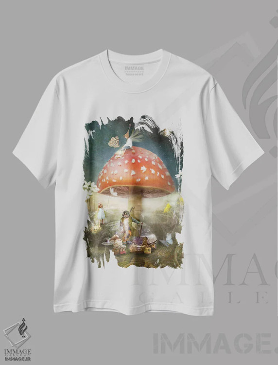 تیشرت سفید طرح دار آرزو، هنر دیجیتال اثر شارلوت بیرد | فروشگاه ایماژ