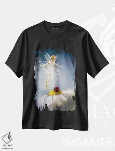 تیشرت مشکی طرح دار تو لبخند به لبم می آوری، هنر دیجیتال اثر شارلوت بیرد | فروشگاه ایماژ