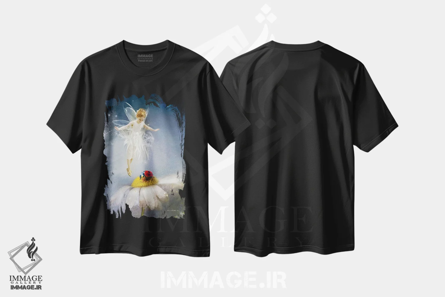 تیشرت مشکی طرح دار تو لبخند به لبم می آوری، هنر دیجیتال اثر شارلوت بیرد | فروشگاه ایماژ