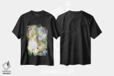 تیشرت مشکی طرح دار آواز گل های ناقوسی آبی، هنر دیجیتال اثر شارلوت بیرد | فروشگاه ایماژ
