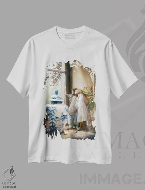 تیشرت سفید طرح دار تفکر، هنر دیجیتال اثر شارلوت بیرد | فروشگاه ایماژ