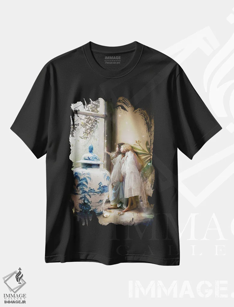 تیشرت مشکی طرح دار تفکر، هنر دیجیتال اثر شارلوت بیرد | immage.ir