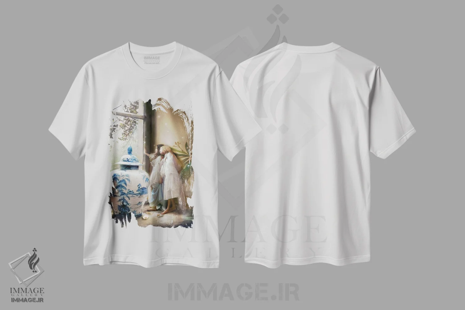 تیشرت سفید طرح دار تفکر، هنر دیجیتال اثر شارلوت بیرد | فروشگاه ایماژ