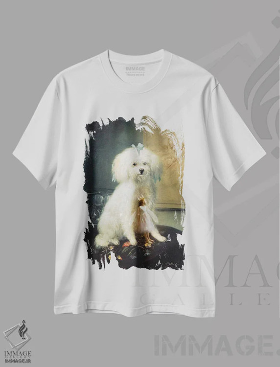 تیشرت سفید طرح دار عشق توله سگی، هنر دیجیتال اثر شارلوت بیرد | immage.ir