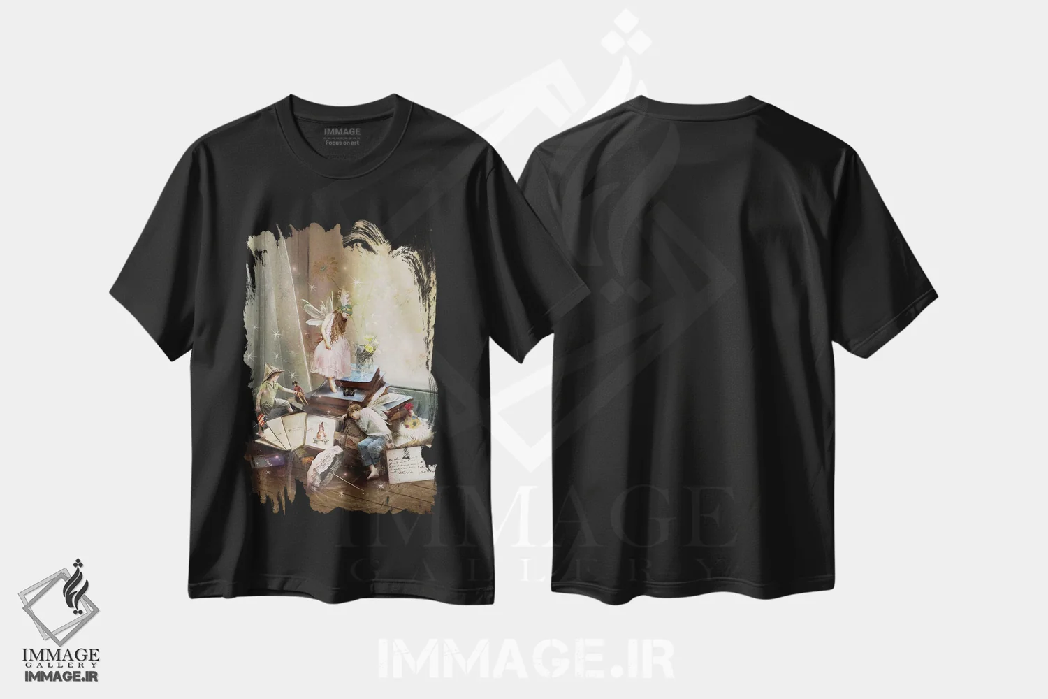 تیشرت مشکی طرح دار اسباب بازی های گمشده، هنر دیجیتال اثر شارلوت بیرد | immage.ir