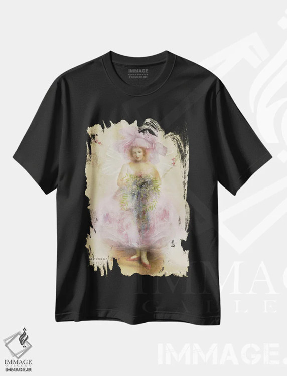 تیشرت مشکی طرح دار رز اسطوخودوس، هنر دیجیتال اثر شارلوت بیرد | immage.ir