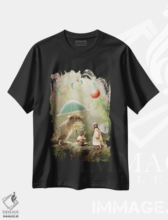 تیشرت مشکی طرح دار تولدت مبارک، هنر دیجیتال اثر شارلوت بیرد | immage.ir