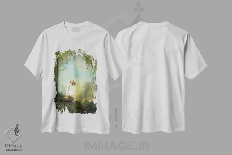 تیشرت سفید طرح دار روزی روزگاری، هنر دیجیتال اثر شارلوت بیرد | فروشگاه ایماژ