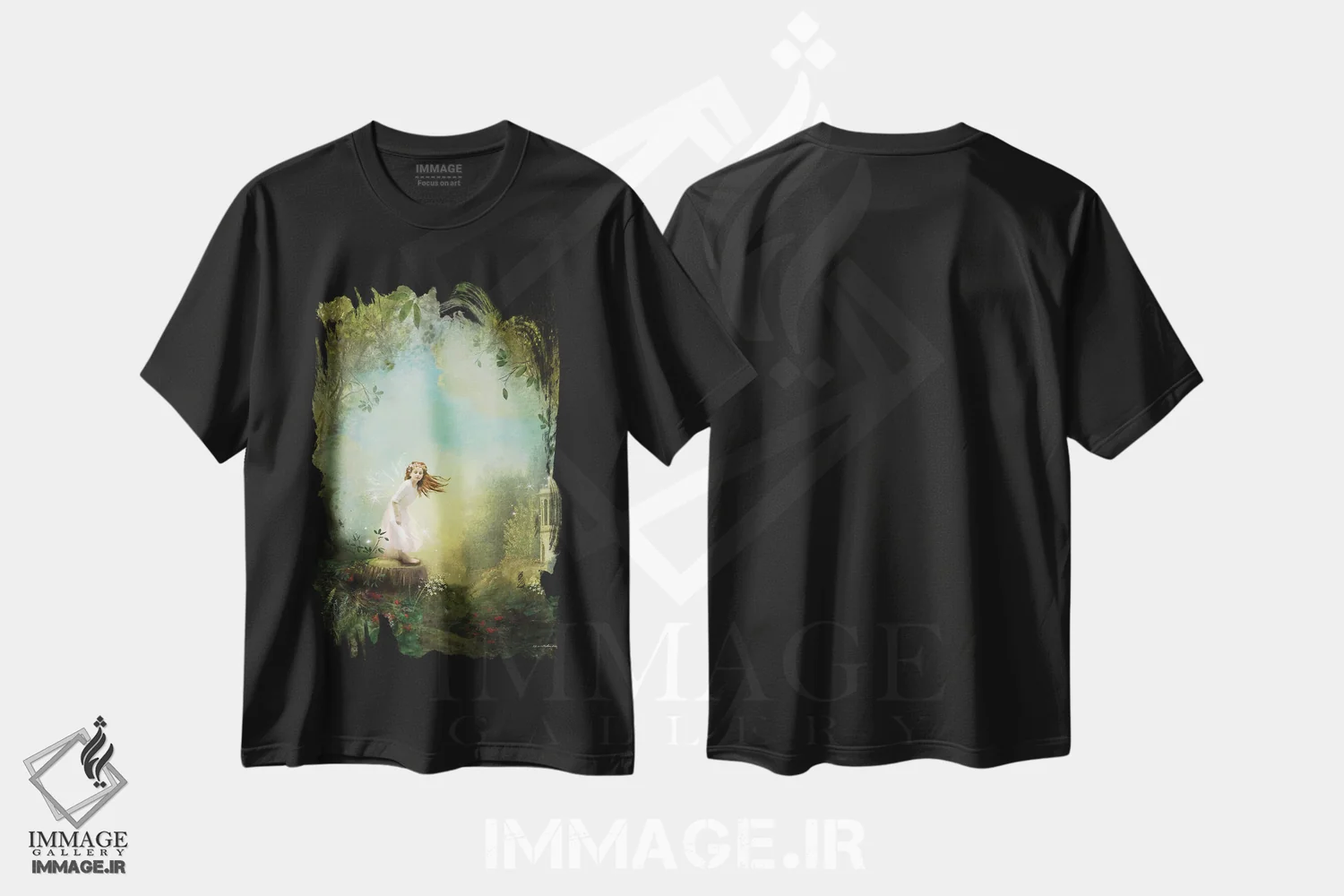 تیشرت مشکی طرح دار روزی روزگاری، هنر دیجیتال اثر شارلوت بیرد | immage.ir
