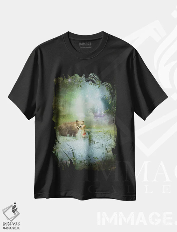 تیشرت مشکی طرح دار بوسه های خاک ستاره ای، هنر دیجیتال اثر شارلوت بیرد | فروشگاه ایماژ