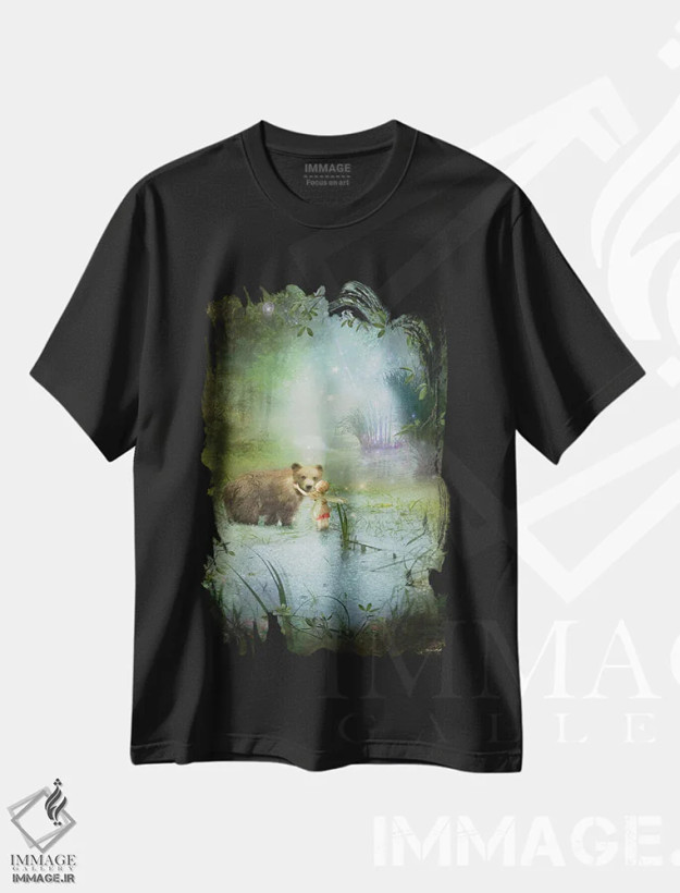 تیشرت مشکی طرح دار بوسه های خاک ستاره ای، هنر دیجیتال اثر شارلوت بیرد | فروشگاه ایماژ