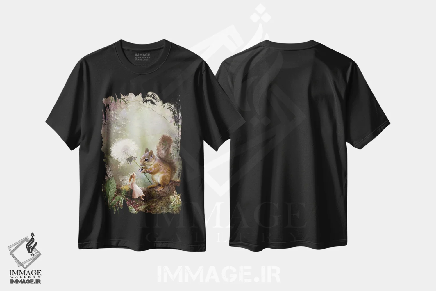 تیشرت مشکی طرح دار ملکه برای یک روز، هنر دیجیتال اثر شارلوت بیرد | فروشگاه ایماژ