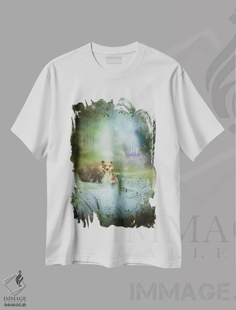 تیشرت سفید طرح دار بوسه های خاک ستاره ای، هنر دیجیتال اثر شارلوت بیرد | immage.ir