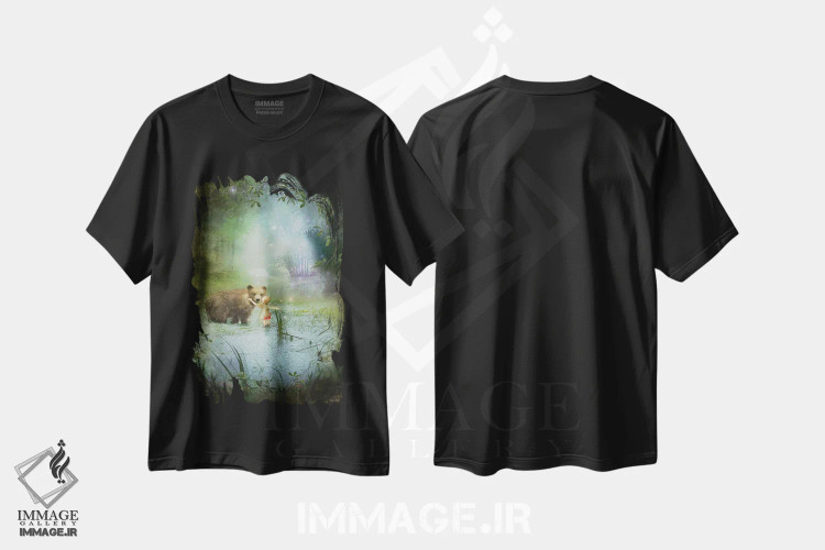 تیشرت مشکی طرح دار بوسه های خاک ستاره ای، هنر دیجیتال اثر شارلوت بیرد | فروشگاه ایماژ