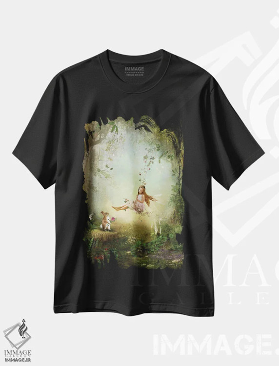 تیشرت مشکی طرح دار تو قلبم را به آواز درمی آوری، هنر دیجیتال اثر شارلوت بیرد | immage.ir