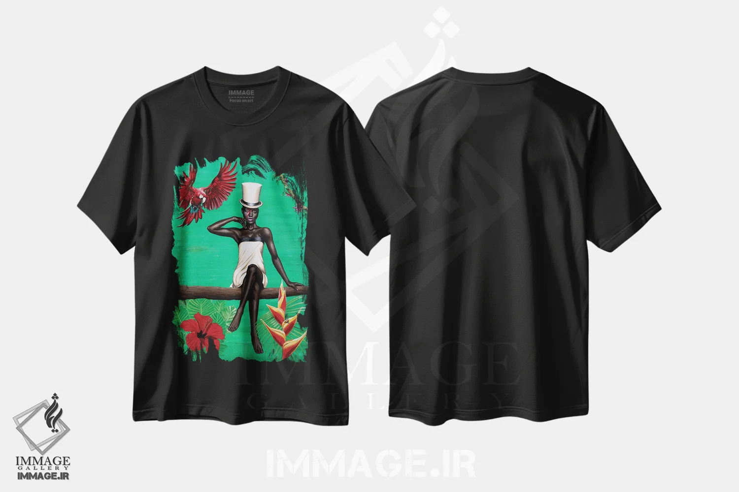 تیشرت مشکی طرح دار شورشی روح، هنر آمریکایی آفریقایی تبار اثر کریستین بییر | immage.ir