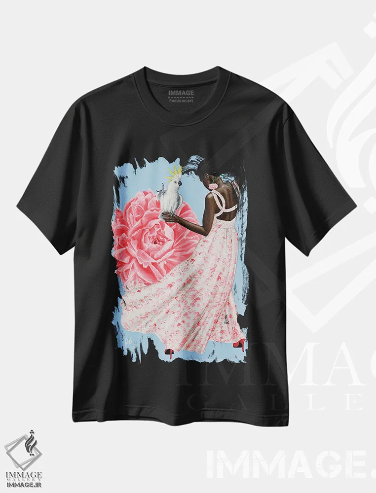 تیشرت مشکی طرح دار ما کار خوبی را پیش می بریم، هنر آمریکایی آفریقایی تبار اثر کریستین بییر | immage.ir