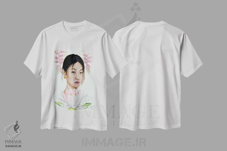 تیشرت سفید طرح دار چشم های باز شده، دکور آسیایی اثر کریستین بییر | immage.ir
